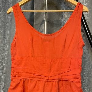 Burnt Orange Sleeveless Top - Maggie Walt Design - Side zipper - semi sheer
